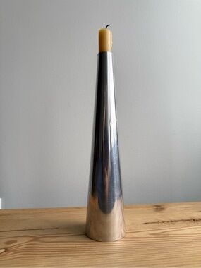 1 pcs IKEA Vintage 90s Renos 10.5" Chrome Taper Candle Holder by Ehlen Johansson